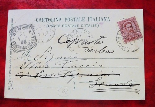 Italy 1900 Nice Traveled Postcard franked with N.60 King Umberto I stamp - Picture 2 of 2