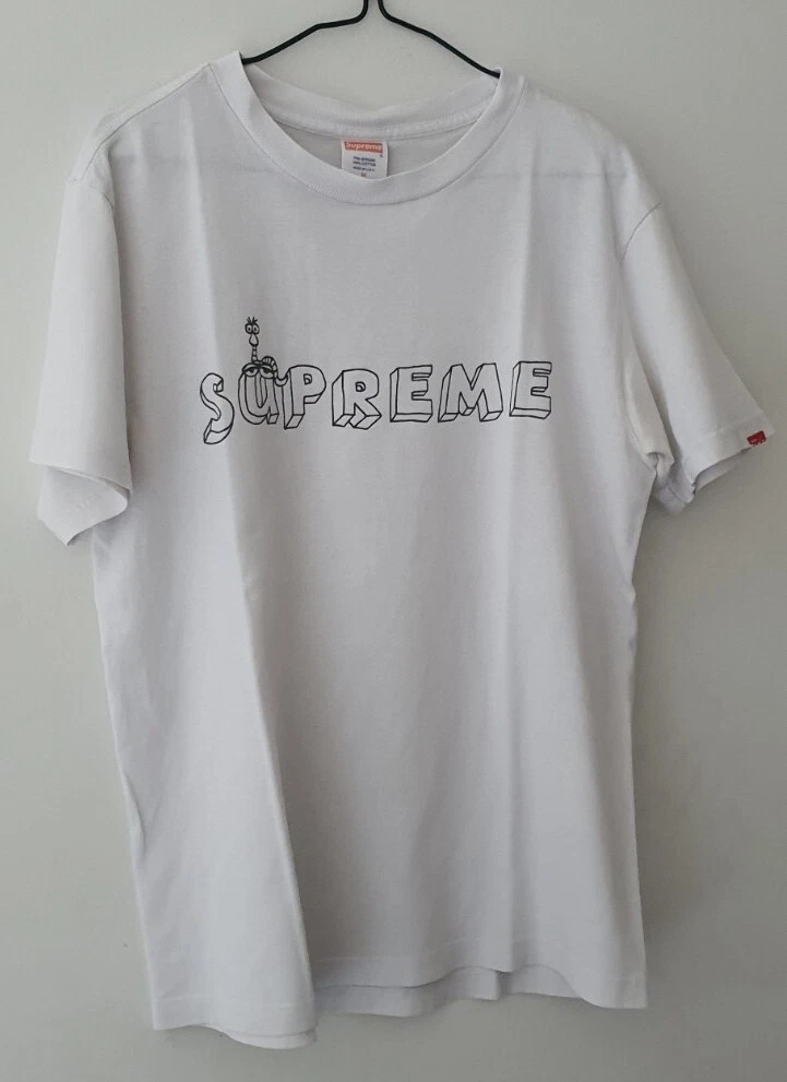 T shirt blanc SS07 Supreme x WTAPS Worm M moyen vintage 2007 très rare 