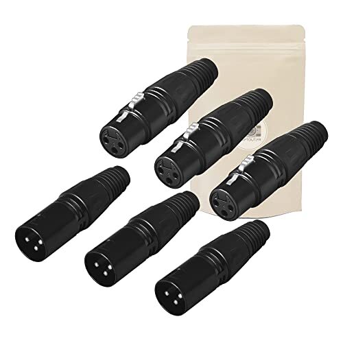 Adaptout - Set di 3 connettori XLR a 3 pin femmina + 3 connettori XLR a 3 (X7O)