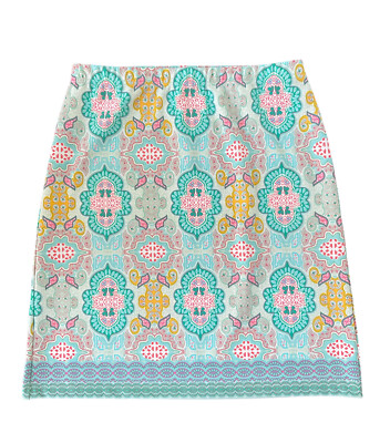 Talbots Womens Pastel Paisley Multicolored Skirt Stretch Size Medium