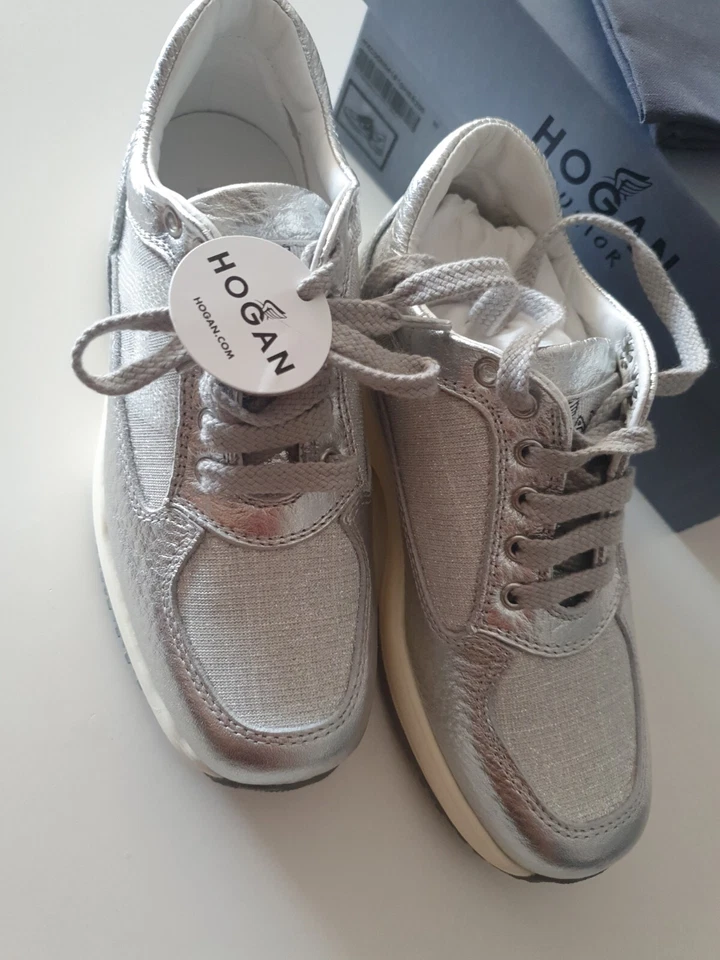 Scarpa Hogan 30  junior interactive Camoscio  argento Brillantinato - Immagine 2 di 4