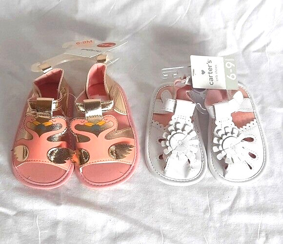 Sandals Bundle Of 2 Pair Size 6-9 Months Flamingo New