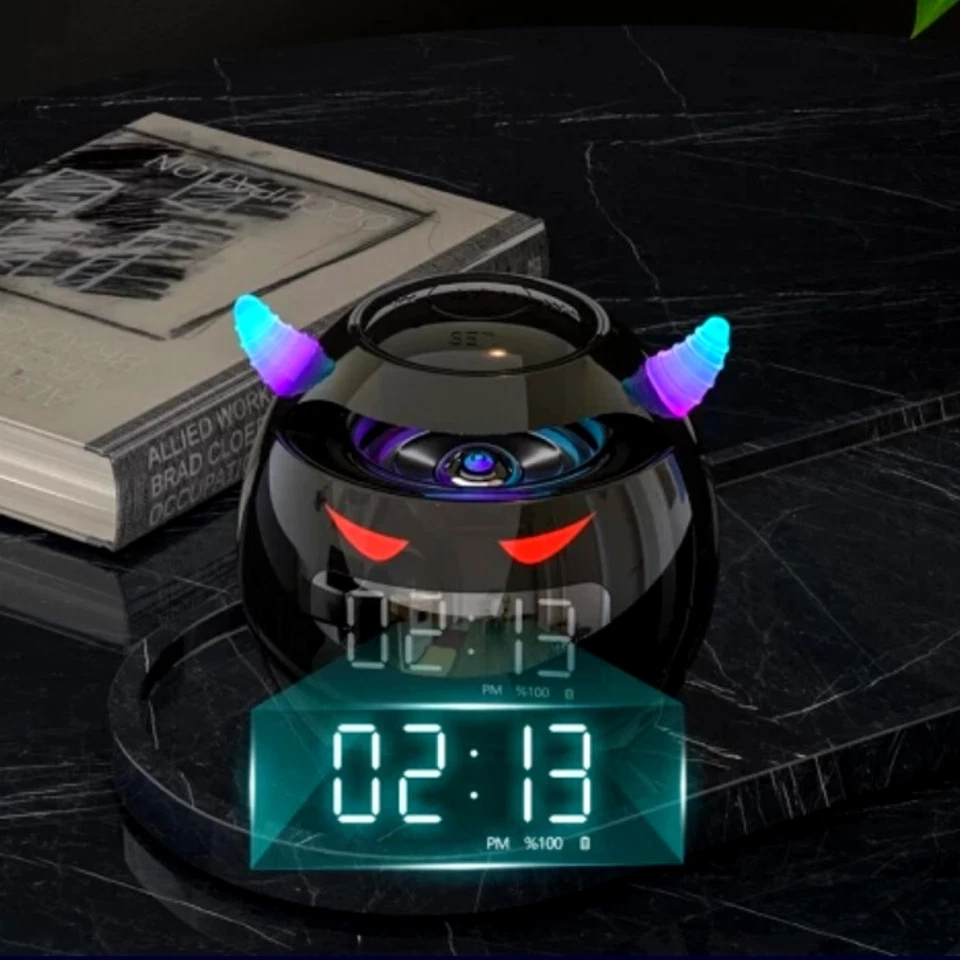 Bocina Bluetooth con Luces LED RGB, Reloj Despertador, Manos Libres Corneta - Image 3 of 4