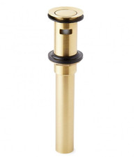 Signature Hardware EXTENDED PRESS POP-UP BATHROOM DRAIN w Overflow Brass GD1