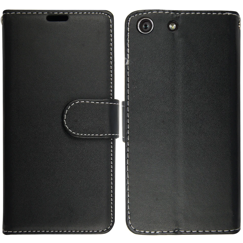 Funda para Sony Xperia M2 M4 Aqua M5 Libro Abatible Billetera Cuero Magnético Soporte Cubierta Foto 4 de 4