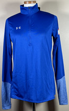 NWT Under Armour Loose 1/2 Zip Pullover Woman Blue Heat Gear Long Sleeve MEDIUM