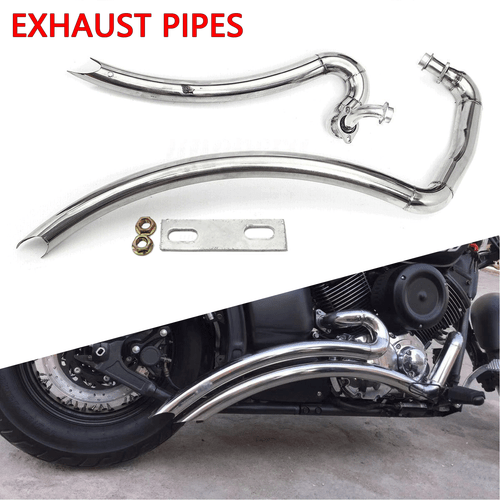 Exhaust Pipes Full System Muffler Chrome Fit For Yamaha V-Star 1100 XVS1100 US - Picture 3 of 9