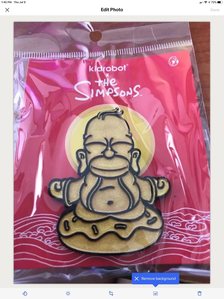 Kidrobot x Simpsons Golden Homer Buddha - 1.5" Enamel Pin - SDCC 2020 Excl New - Image 3 of 4