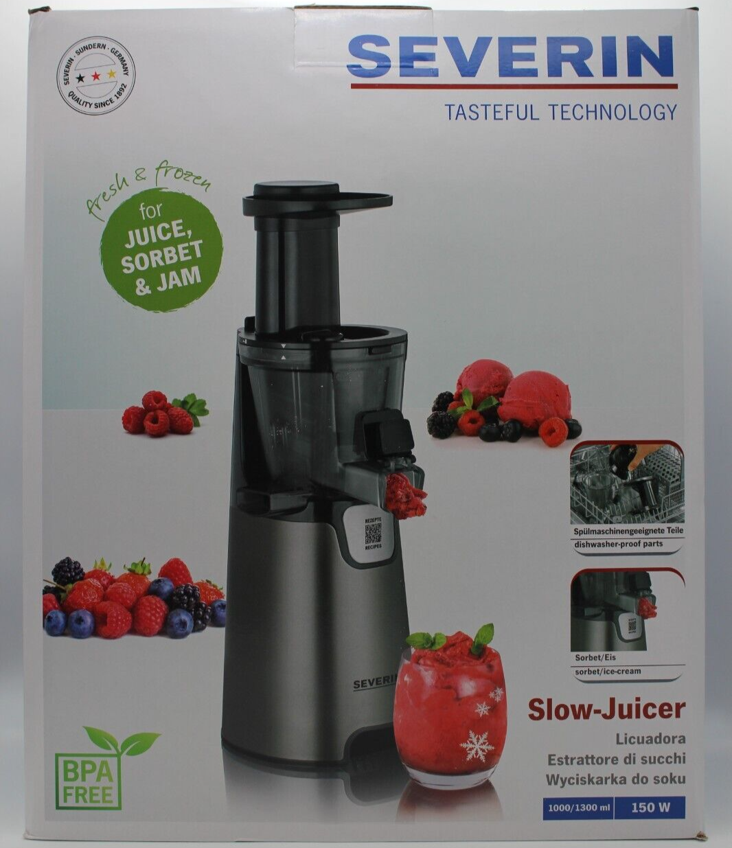 Severin Entsafter ES 3571 Slow Juicer GraumetallicSchwarz NEU & OVP