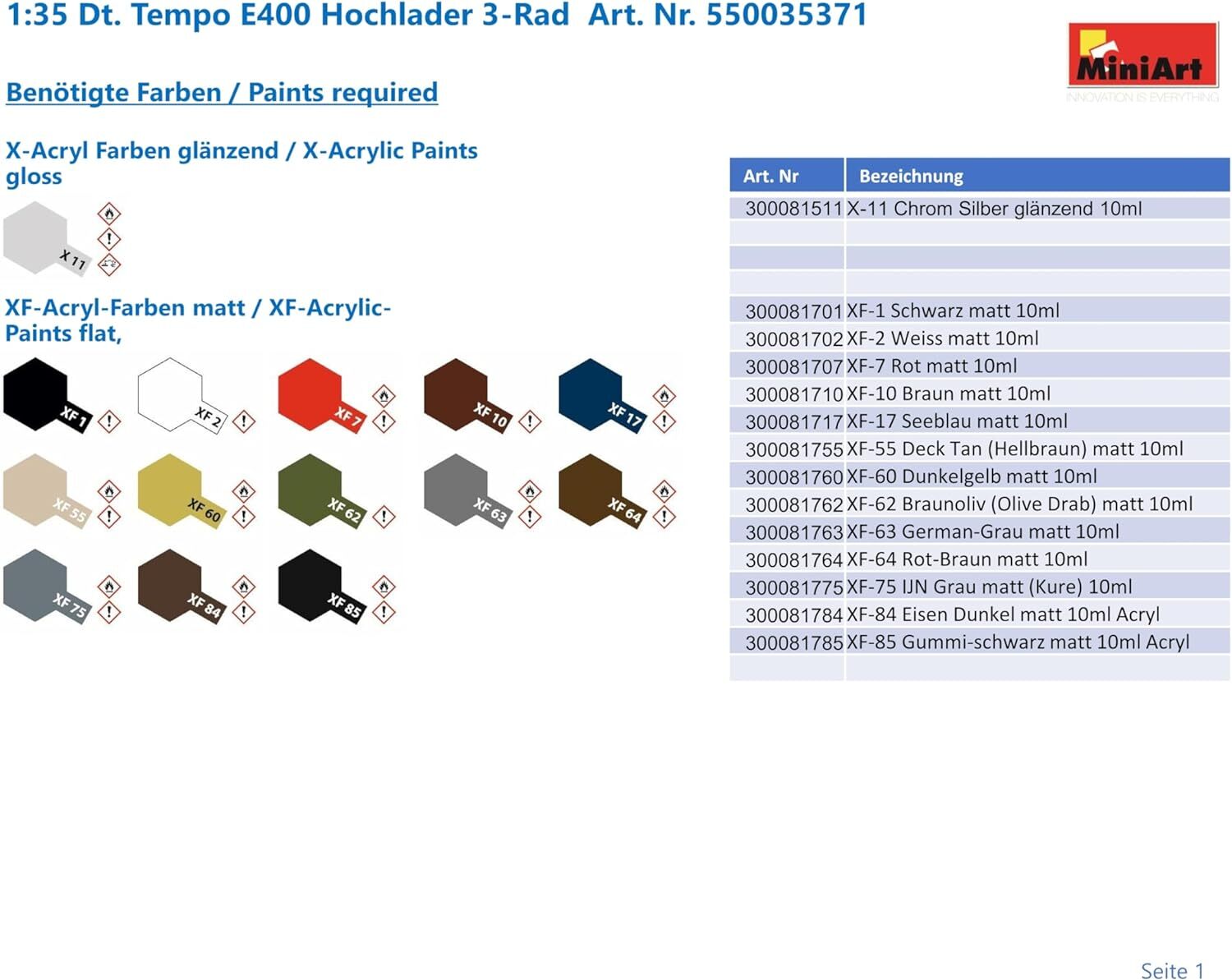 Thumbnail - Mini Art 550035371 Miniart 35371 1:35 Dt. Tempo E400 Hochlader