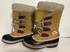 Sorel Joan of Arctic NY 1858-373 Girl Winter Snow Boots Brown Suede Sz 2 Youth