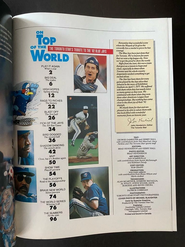 On Top of the World - The Toronto Star's Tribute to the '92 Blue Jays - Image 2 of 3