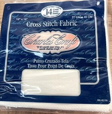 Charles Craft 14 Count 12" X 18" Cross Stitch Fabric 100 Cotton White