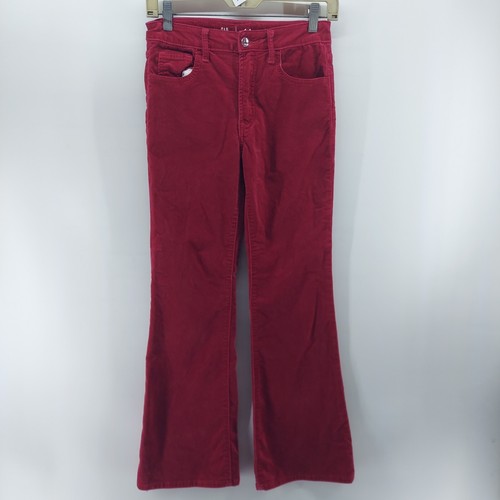 GAP Kinder Velour Hose Gr. 14 rot 70er Jahre ausgestellt hoher Bund Taschen Freizeit