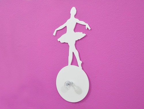 Ballerina white- Wall Hook / Coat Hook / Key Hanger - Afbeelding 1 van 3