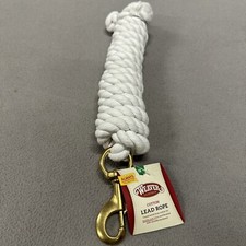 WEAVER LEATHER 10  Cotton Lead Rope Line Solid Brass Snap 225 Horse White
