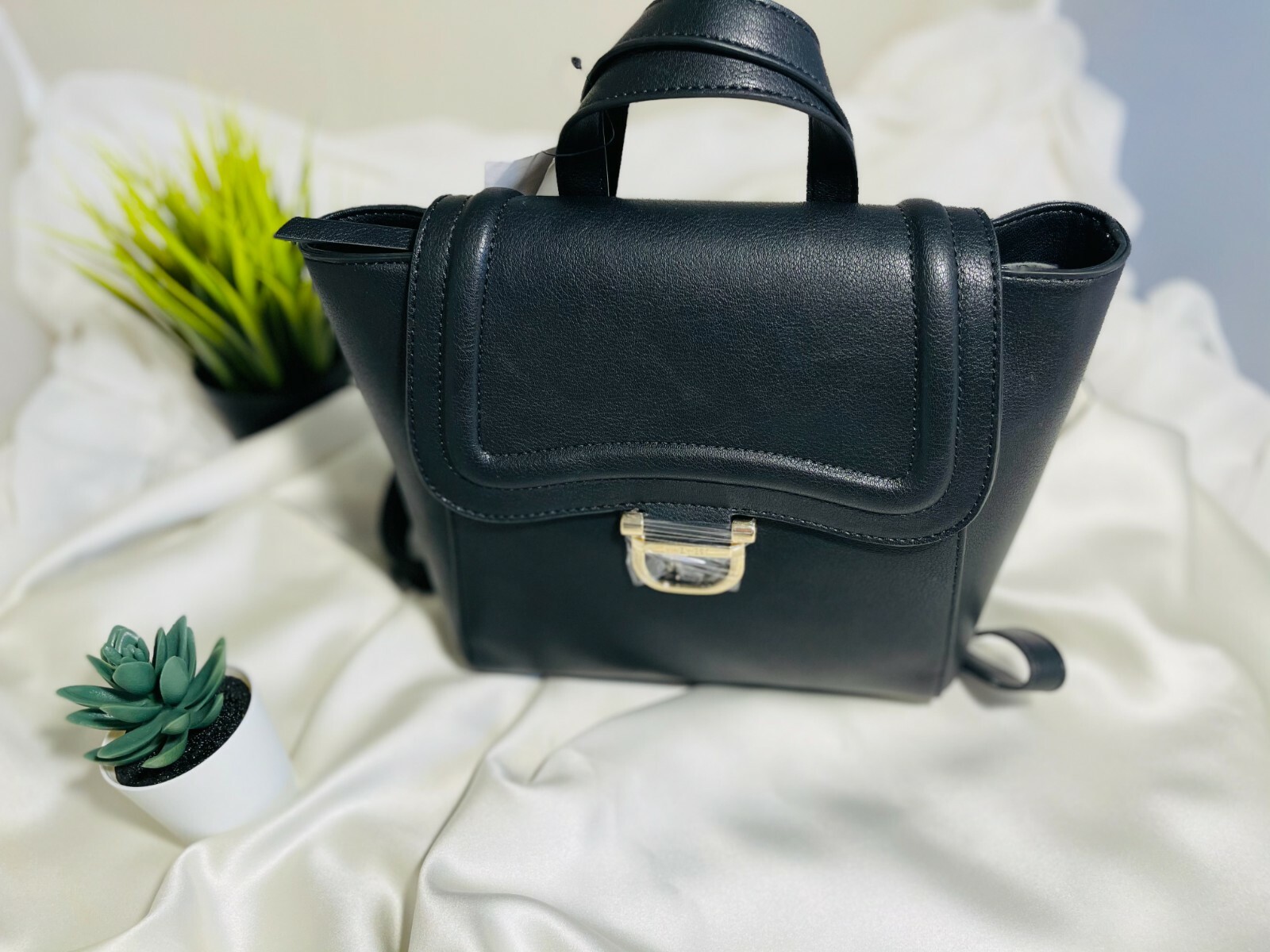 nine west black backpack