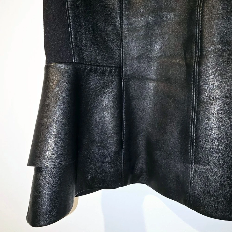 White House Black Market Leather Bodice Top Size 4 - Image 2 of 4