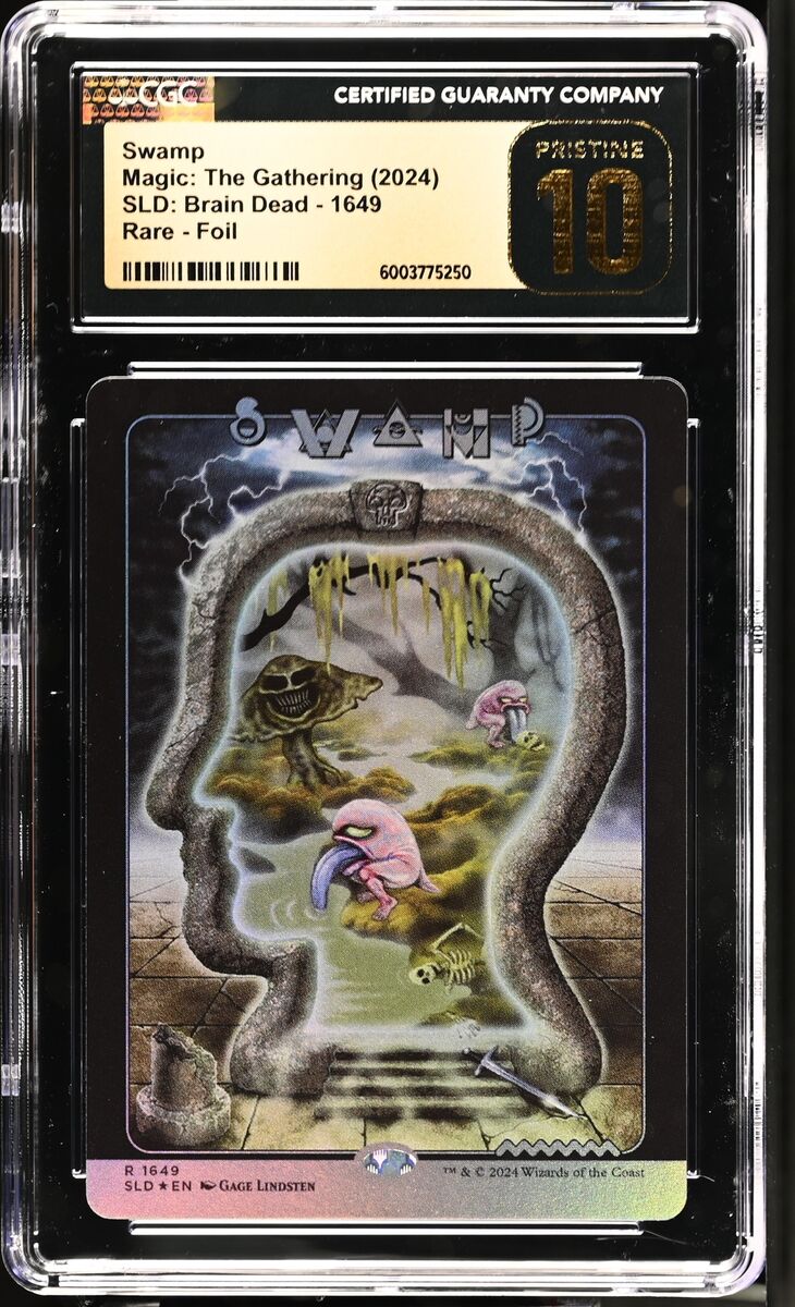 SWAMP #1649 Secret Lair Brain Dead Foil Rare CGC 10 MTG SWAMP #1649 Secret Lair Brain Dead Foil Rare CGC 10 MTG