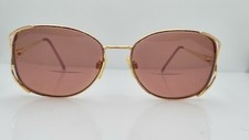 Vintage Marchon Tres Jolie Pink Gold Metal Oval Sunglasses FRAMES ONLY Japan