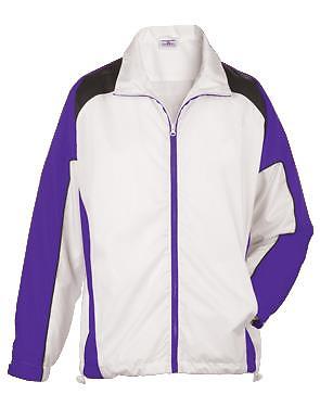 NEW TEAMWORK 8040-522 WOMEN'S ACHIEVER JACKET WHITE/PURPLE/BLACK SIZE MEDIUM