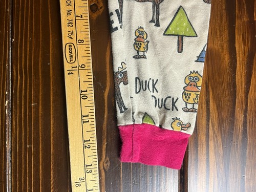 Lazy One Sleepwear, Girl's 2T Toddler, Pink Cream, Pajama Set, Duck Duck Moose - Picture 6 of 9