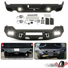 For Dodge Ram 1500 2009-2024 Front & Rear Bumper W/ Fog Lights Black Steel