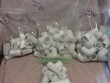 SPEARS 3/4 PVCI SCH 40 FITTING LOT, 26-90s, 22-90s W/OUTLET, 18 COUPLINGS, 6 TEE