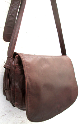 Sac à Main ENNY En Cuir Vintage Marron - Porté épaule Ou Main