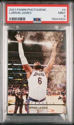 2021-22 Panini Photogenic #4 LeBron James - Chalk Toss PSA 9 Lakers