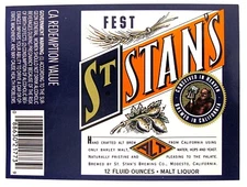 St. Stan's Brewing ST. STAN'S  FEST beer label CA 12oz Semi-glossy finish