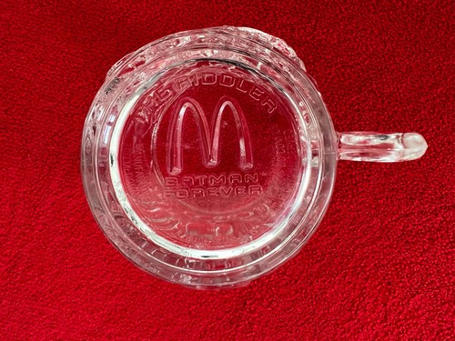 Vintage 1995 Becher Glas 3D McDonald's Riddler Batman Forever 12 Unzen Becher klare Textur - Bild 4 von 13