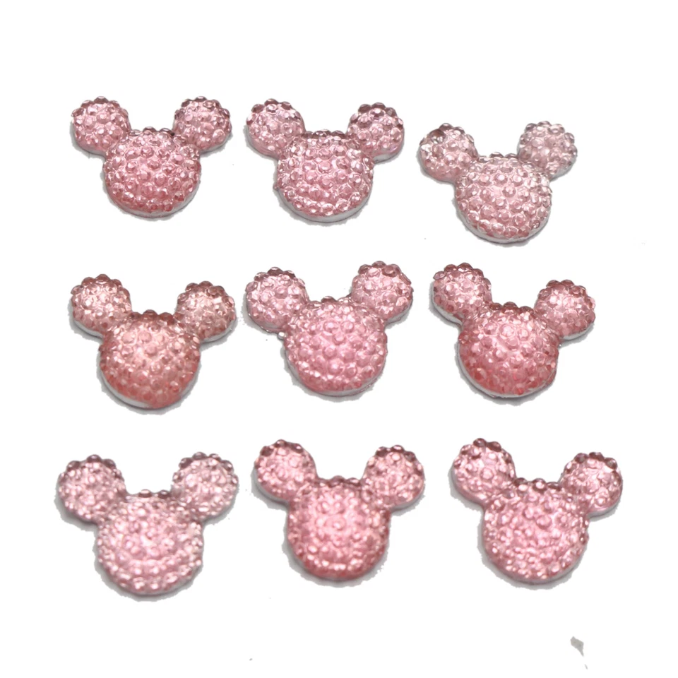 50 gemas de diamantes de imitación punteados de resina con respaldo plano cabeza de ratón 14X12 mm color para elegir Foto 4 de 4