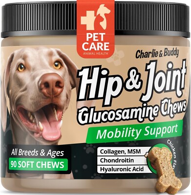 Glucosamine for Dogs Chewable, Joint Supplement for Dogs for Mobility Support...