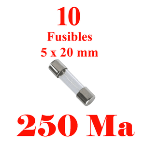 10 Fusibles Verre 5 x 20 mm Puissance 15 Ampéres Qualité Rapide