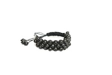 Shungite Bracelet Oriental triple row beads 8mm Fullerenes EMF protection