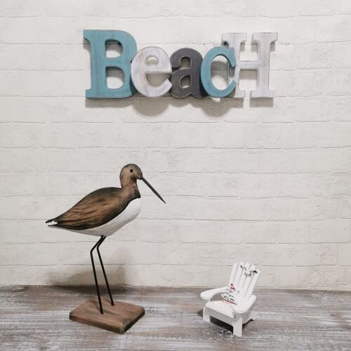 Rustic Wood Beach Sign Decorative Cutout Word Sign Wall Decor, Multicolor Wooden - Picture 4 of 6