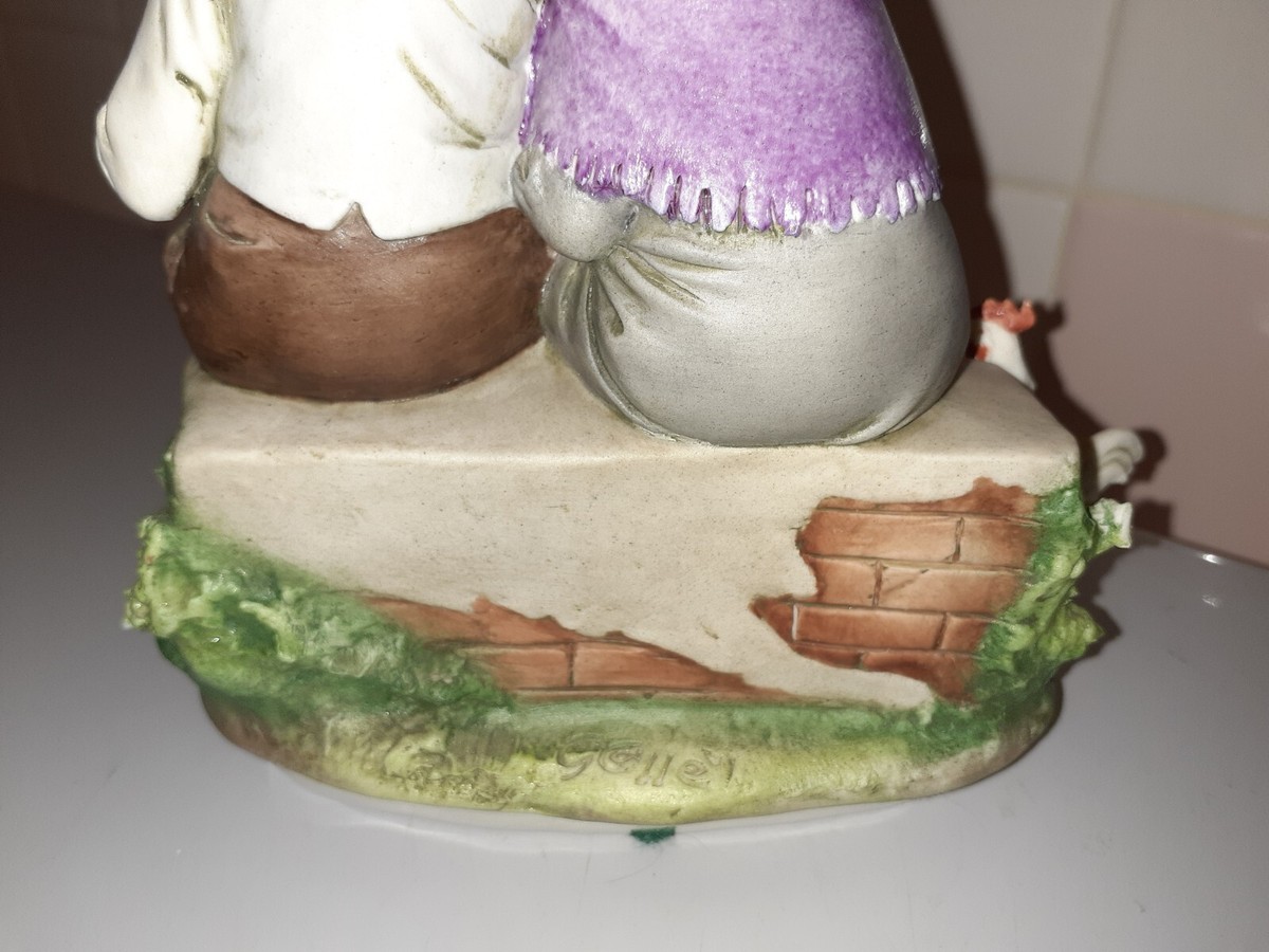 Giuseppe Cappe Italy Porcelain Elderly` Couple Sitting on the