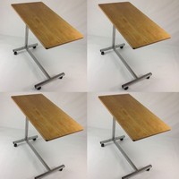 4 X Hospital Overbed Table Laptop Food Tv Dinner Table Maple Rolling Defective on sale 4 X Hospital Overbed Table Laptop Food Tv Dinner Table Maple Rolling Defective on sale
