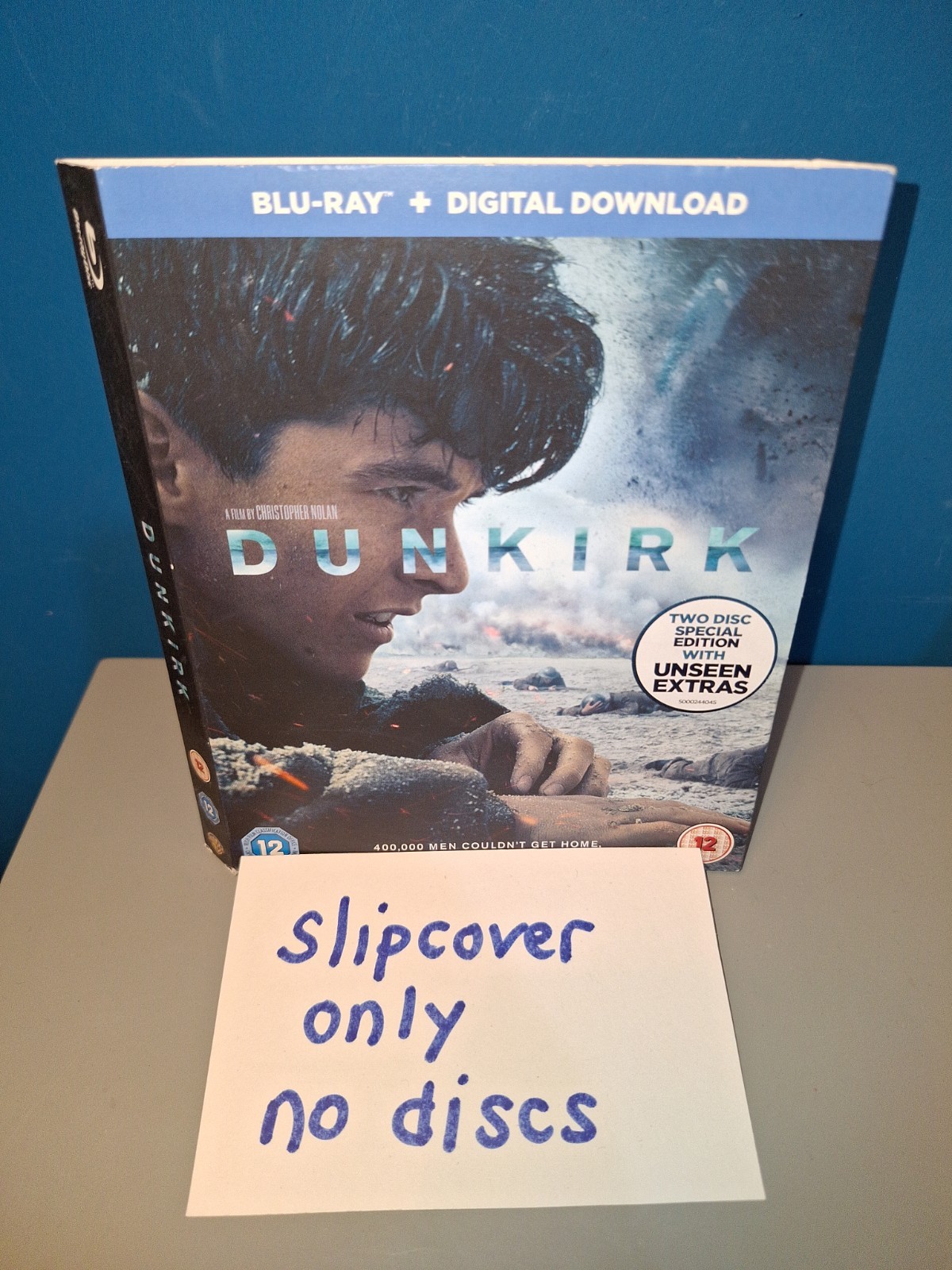 Slipcover Dunkirk Blu-Ray (2017) Tom Hardy, Nolan. No Discs Included
