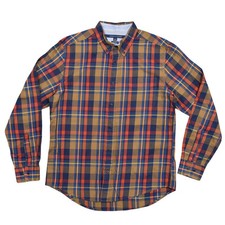 Tommy Hilfiger Men's Large Multicolor Cotton Shirt Custom Fit Long sleeve