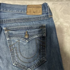 True Religion Men’s Ricky Relaxed Fit Straight Leg Jeans 36x32 Distressed