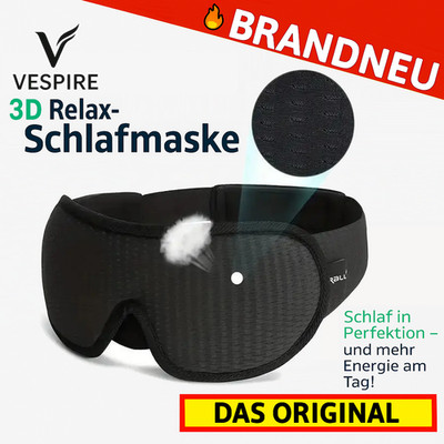 Vespire  3D Relax Schlafmaske | Deluxe Augenmaske | Schlafbrille | Blickdicht