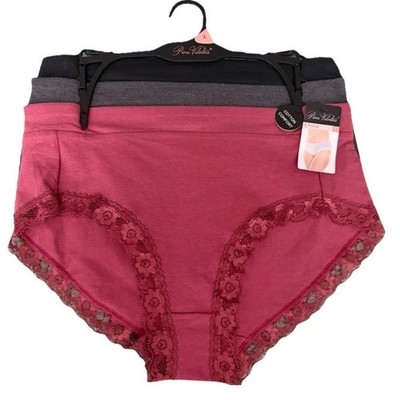 Prima Valentina Women's 3 Pack Cotton Comfort Panties Stretch Size L New