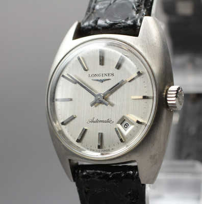 [Near MINT] Longines cal.473 Silver Dial 25mm Date Automatic Women's Watch JAPAN