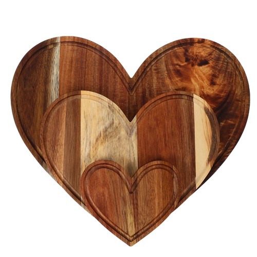 3 Pcs Board and Dish Heart Shape Food Serving Tray - Afbeelding 7 van 12