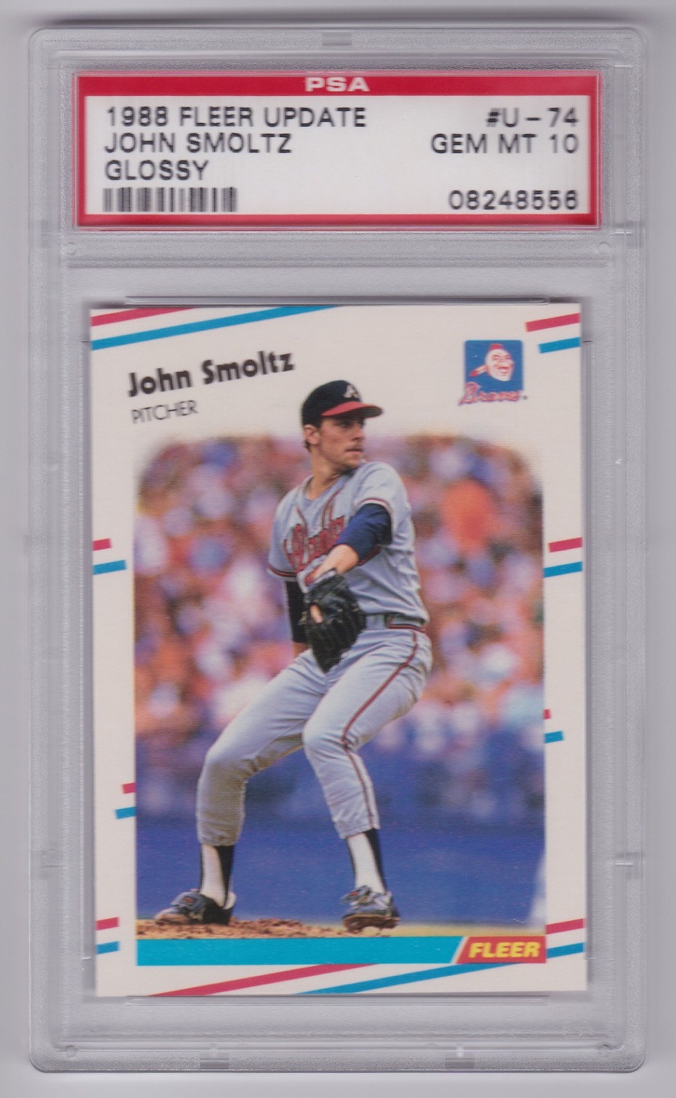 1988 Fleer Update John Smoltz Glossy Rookie #U-74 PSA 10 GEM MT Braves