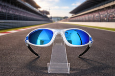 Oakley Straight Jacket 99 Muzm OO9505 Sunglasses Silver Frame Blue Lenses