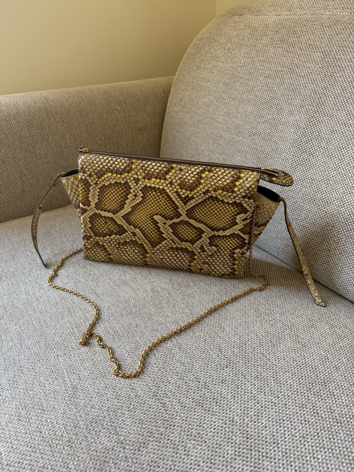 Céline Python Phoebe Philo Small Trifold Bag Gold… - image 2
