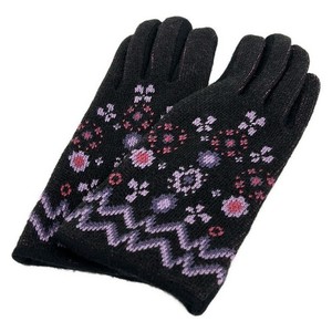 ANNA SUI - Black Light Purple Pink Wool Nylon Acryl Women's Gloves
